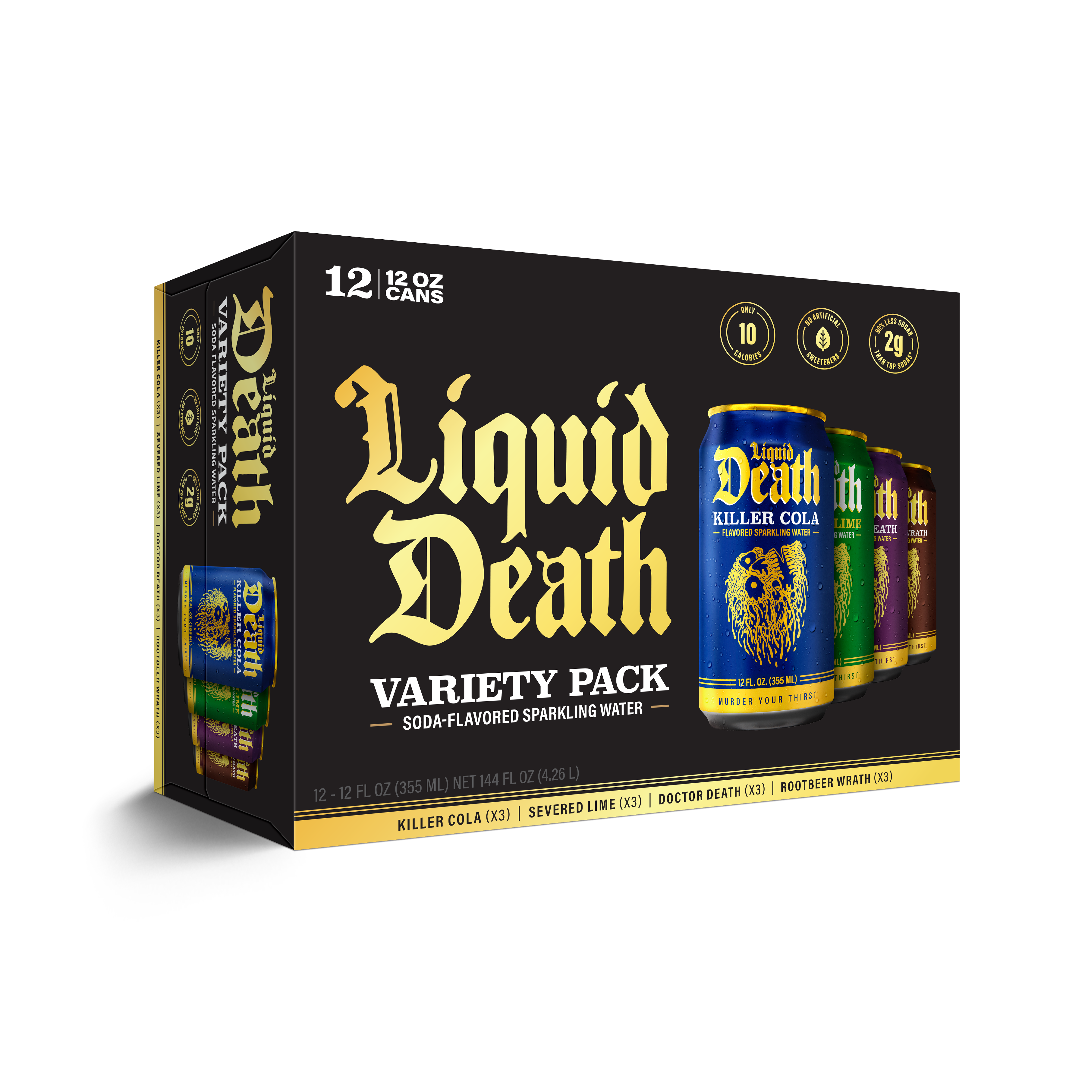 Soda-Flavored Sparkling Water Variety Pack 12oz (12-Pack)